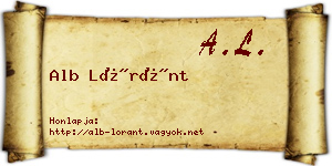 Alb Lóránt névjegykártya