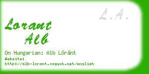lorant alb business card